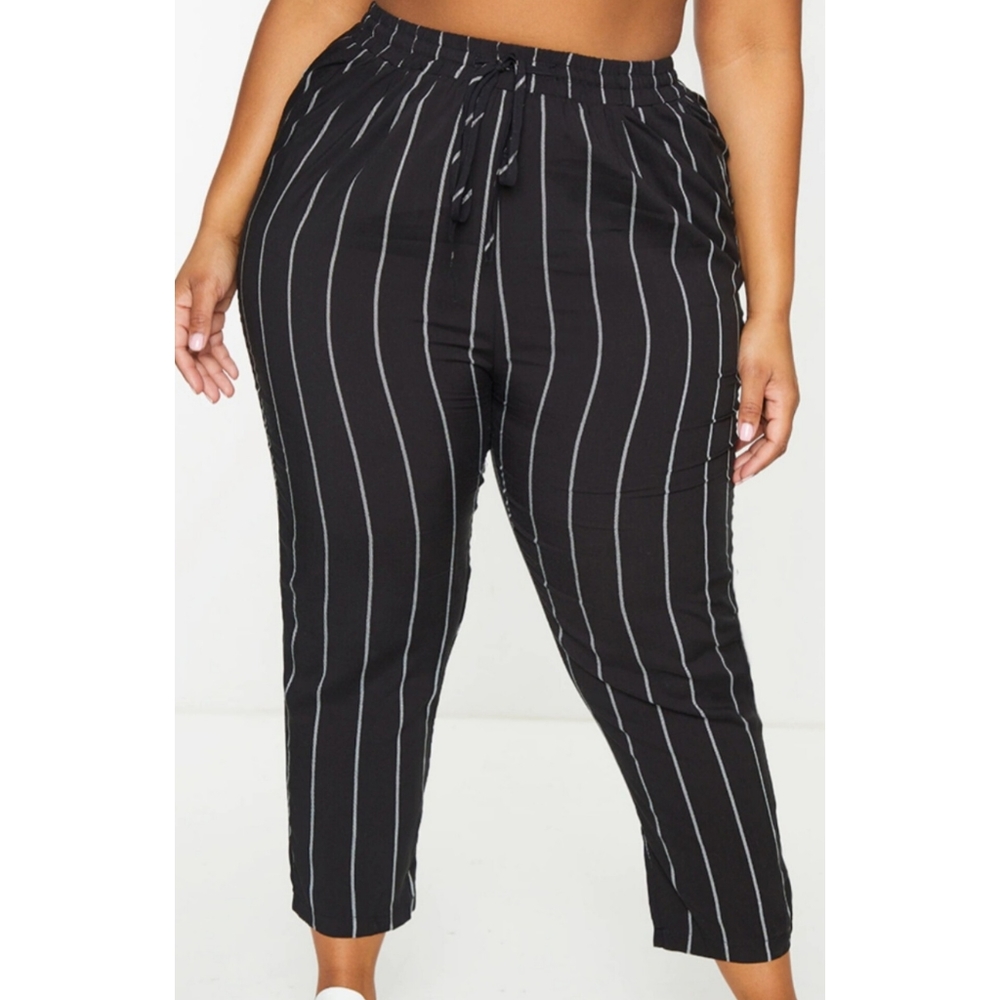 Plus Pin Stripe Casual Pants